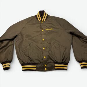 Vintage Butwin Bomber Jacket Sz XL Brown Gold Mammoth USA Varsity 80s 90s